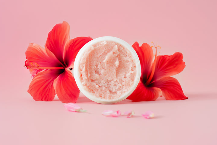 Feel the Love with Our Pink Hibiscus Self-Love Scrub! 💖